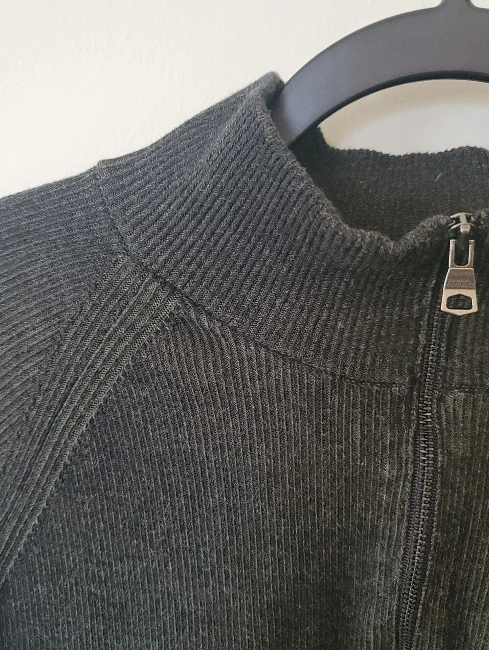 Banana Republic Men's Dark Charcoal Quarter-Zip Sweater